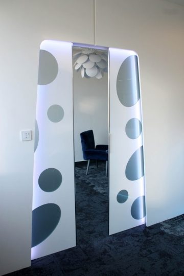 porte coulissante lumineuse